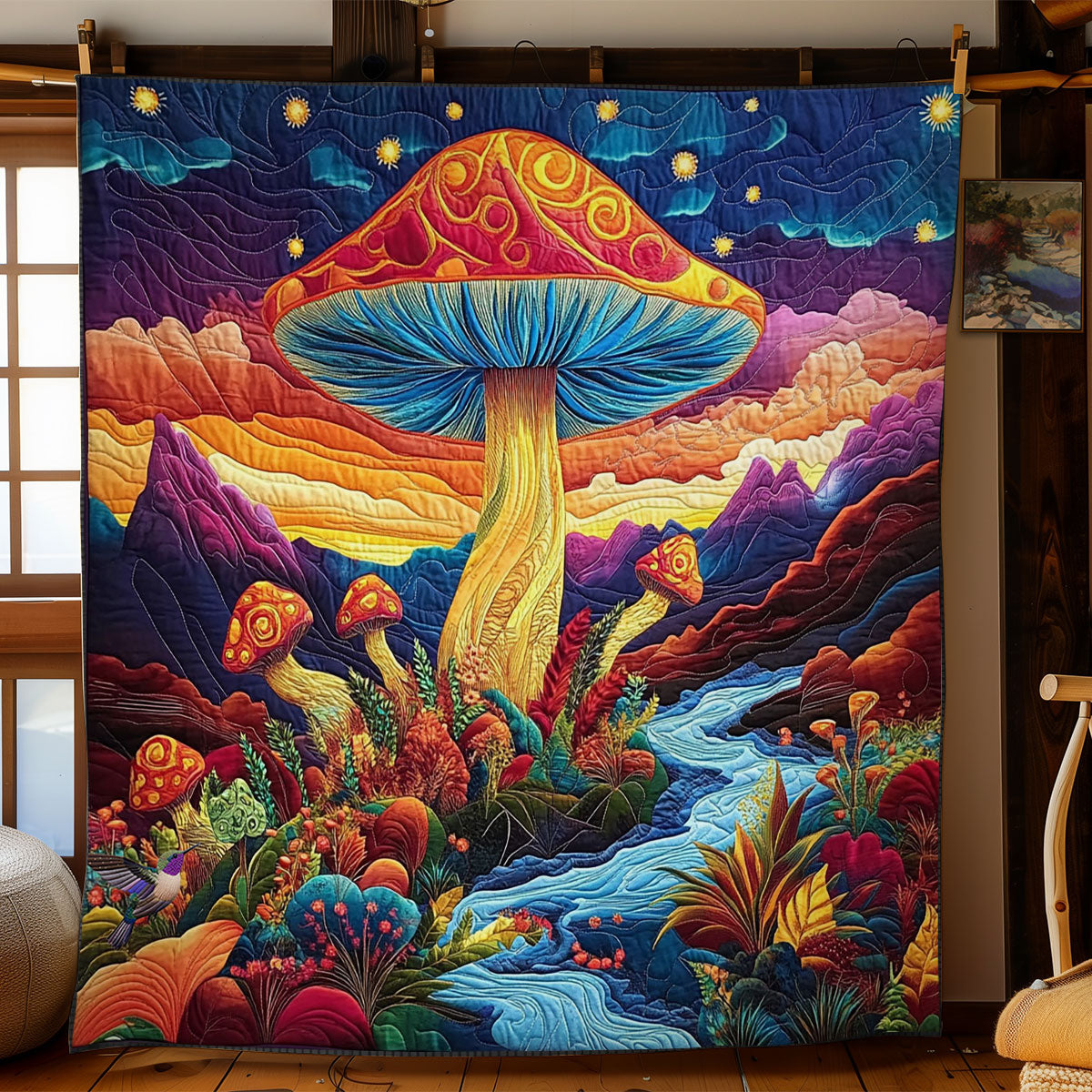 Magic Night Mushroom Forest WY2712038CL Quilt