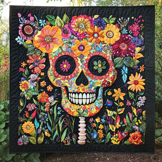 Vibrant Skull Bloom WT3009011CL Quilt