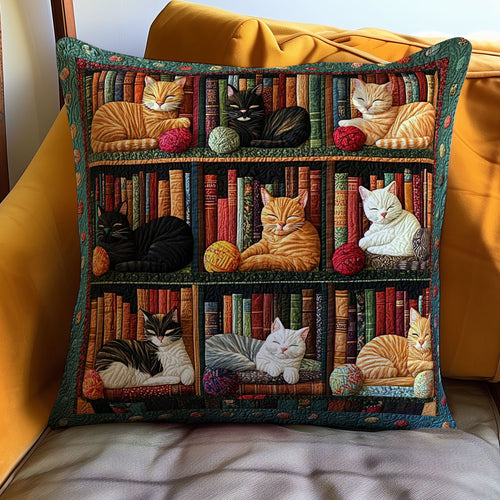 Sleeping Cats On The Bookshelves WJ2609027CL Quilt Pillow Case