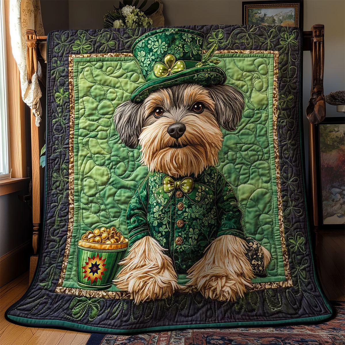 Schnauzer Shamrock WN1411037CL Quilt