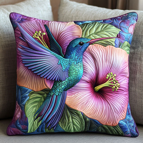 Hummingbird Blooming Hibiscus WT1104027CL Quilt Pillow Case