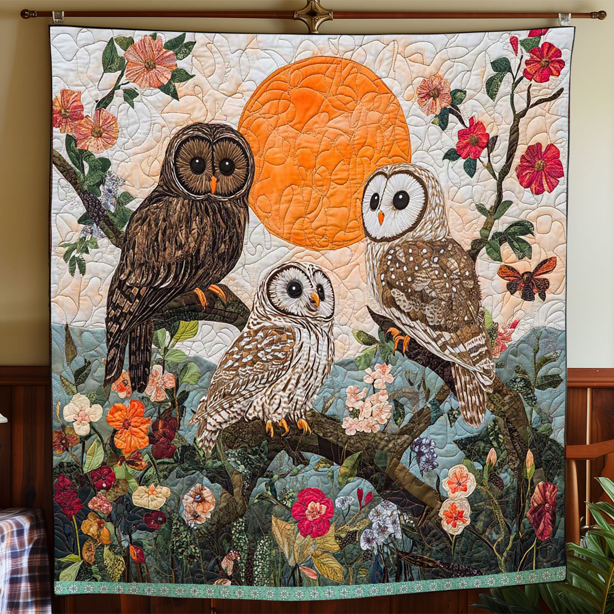 Spring Forest Owl WP1309023CL Quilt