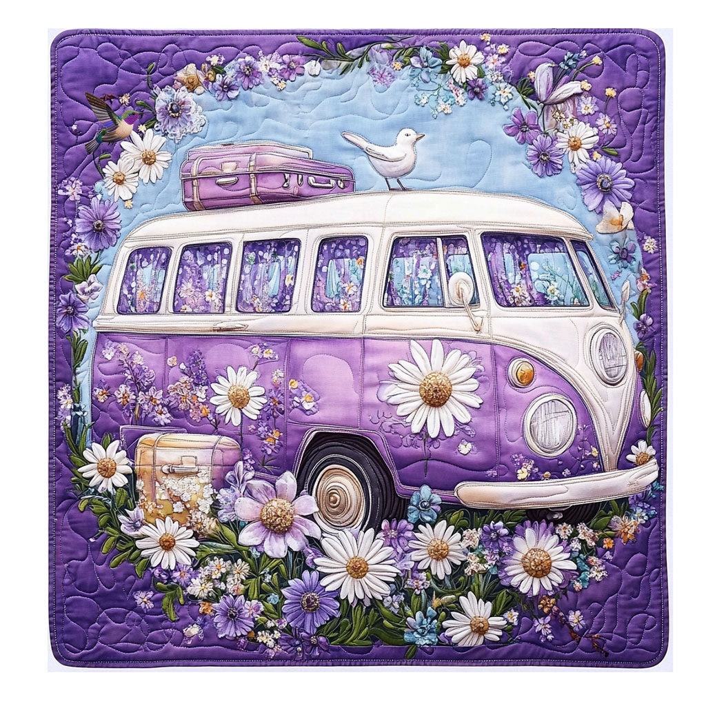 Purple Flower Van WY0611037CL Quilt