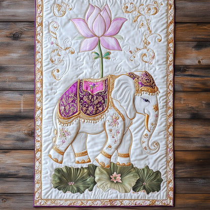 Lotus And Elephant WY2802088CL Quilted Table Runner