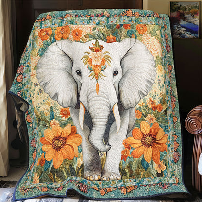 Mystic Elephant In Flower WY0202036CL Quilt