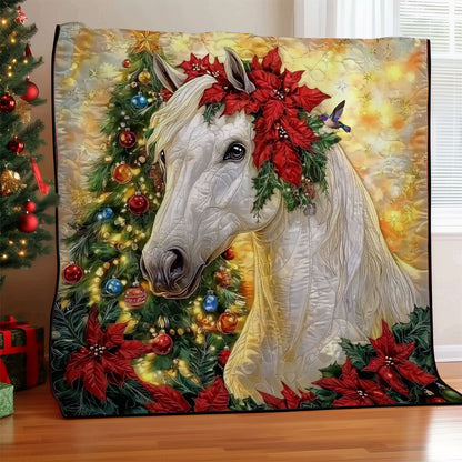 White Horse Poinsettia WY1911079CL Quilt