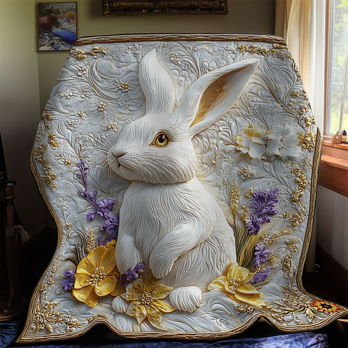 Royal White Rabbit WY1311028CL Quilt