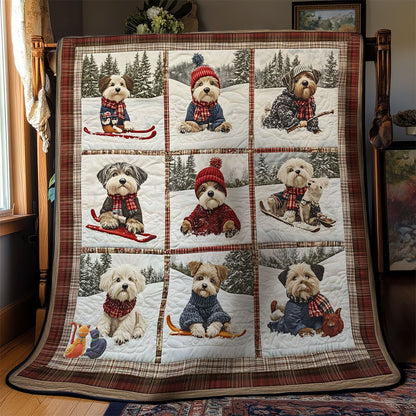 Mini Schnauzer Winter Play WN2811046CL Quilt