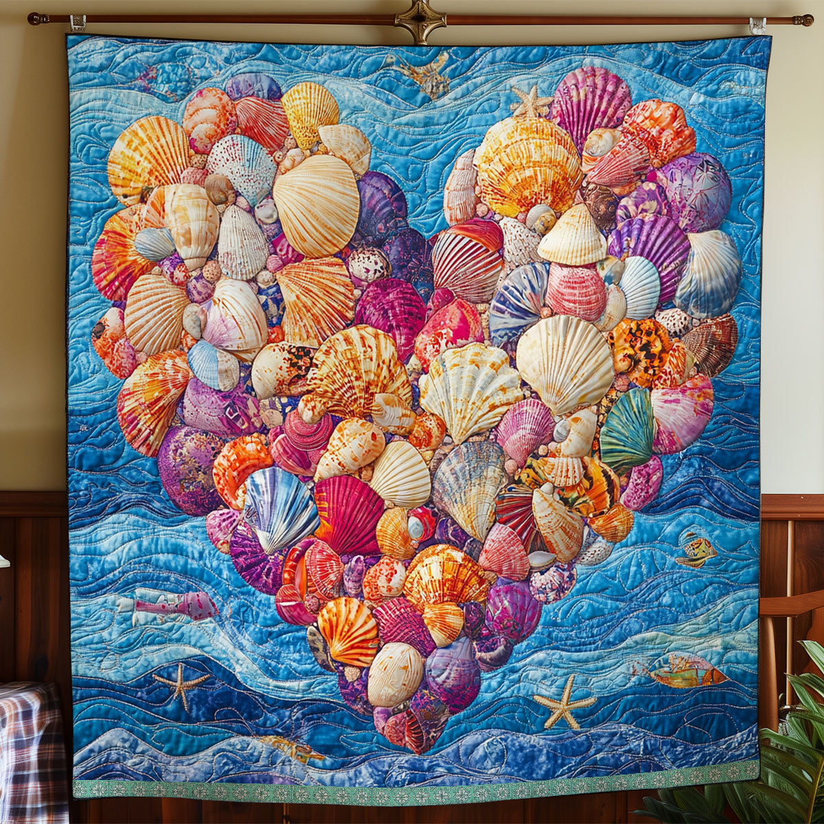 Sea Heart WX1712035CL Quilt