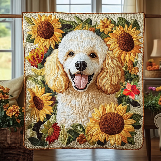 Cheerful Poodle Garden WG2112005CL Quilt