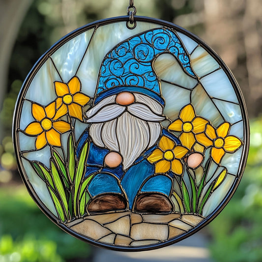 Cute Gnome In Garden WY2202130CL Suncatcher