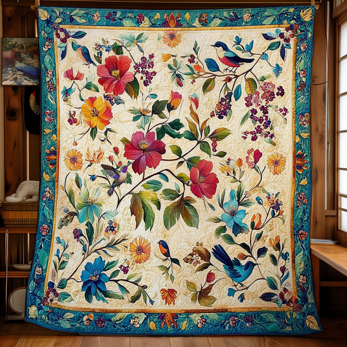 Flower Garden Bird WY0911030CL Quilt