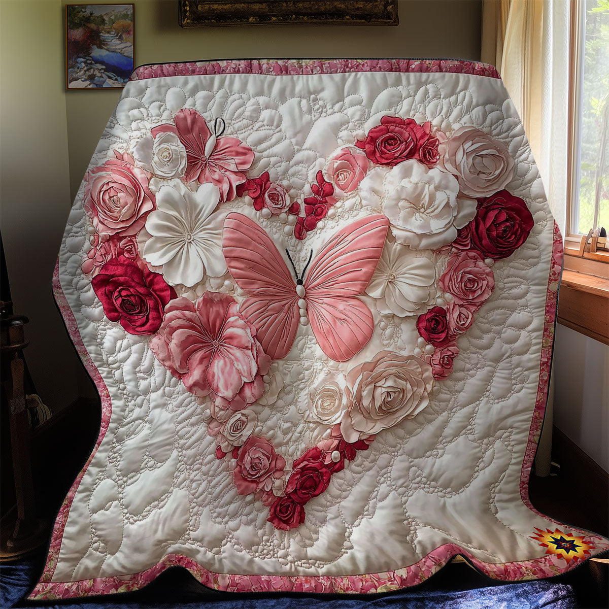Flower Heart Butterfly WY0612035CL Quilt