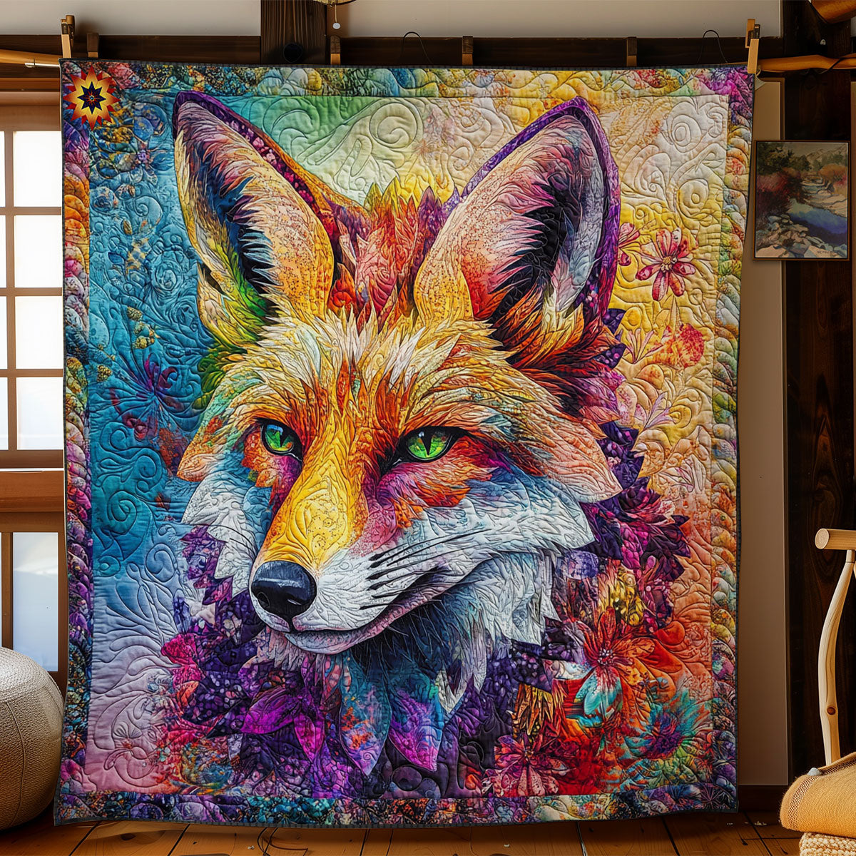 Abstract Colorful Fox WY2612001CL Quilt