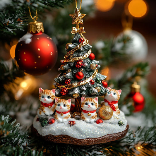 Sweet Holiday Cat WN0811070CL Christmas Ornament