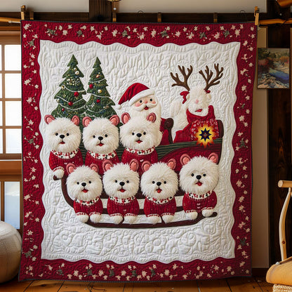 Merry Bichon Frise Christmas WN0811042CL Quilt