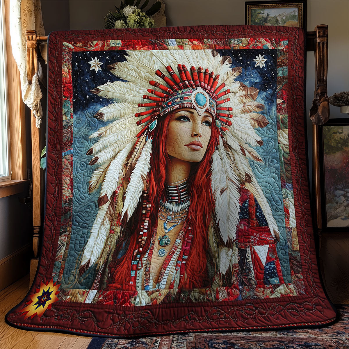 Native American Girl WY2711036CL Quilt
