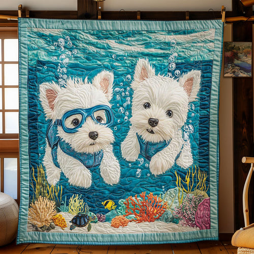 Westie Island Getaway WN0811059CL Quilt