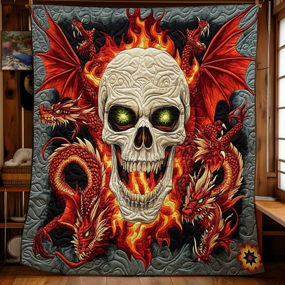 Fire Dragon Skull WY0512032CL Quilt