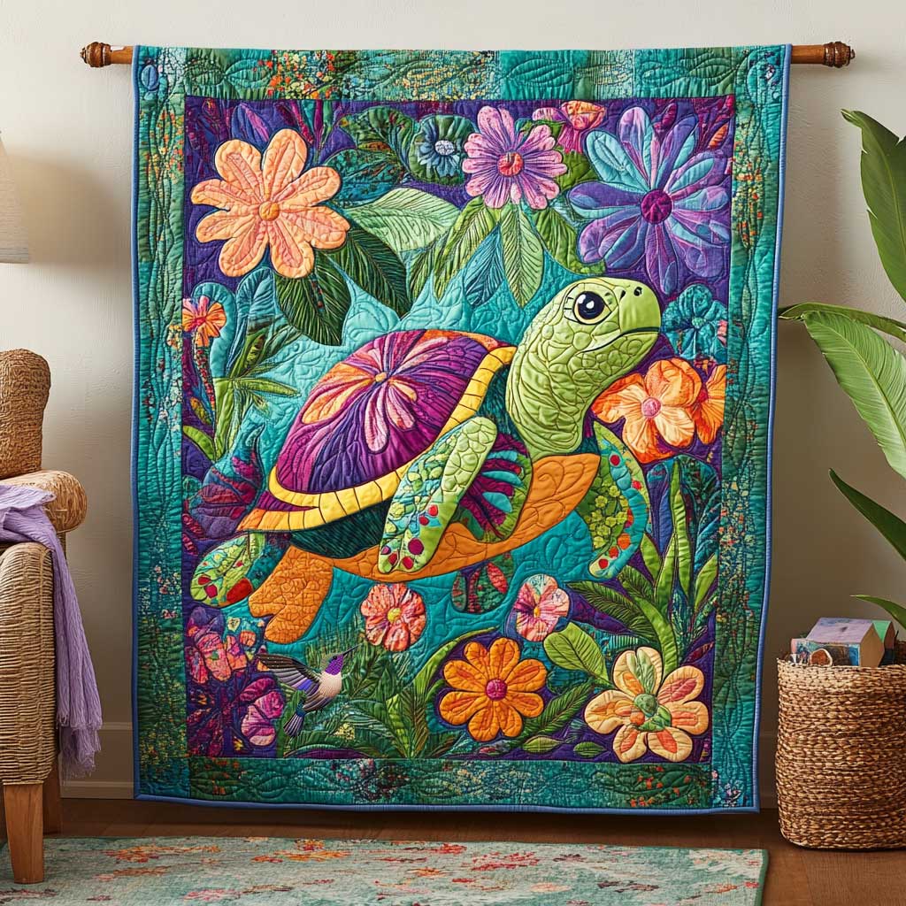 Turtle In Bloom WN2610058CL Quilt