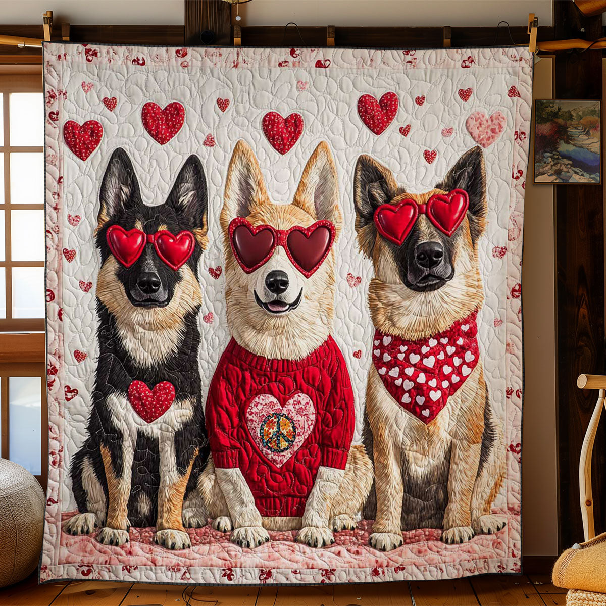 Heart Eyes Shepherds WN2012020CL Quilt