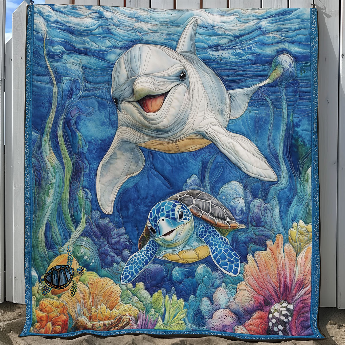 Dolphin And Turtle WY1911050CL Quilt