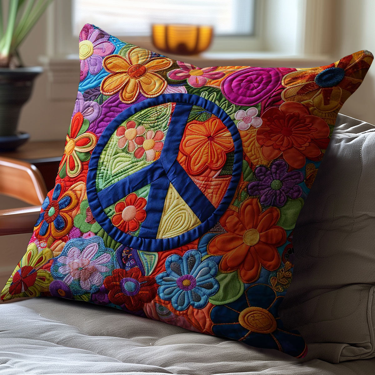 Trippy Hippie Sign WJ2809032CL Quilt Pillow Case