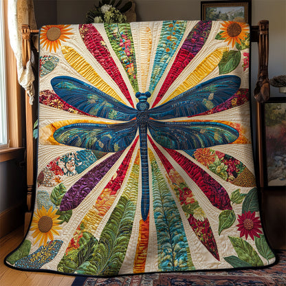 Dragonfly In Colorful Garden WY2702060CL Quilt