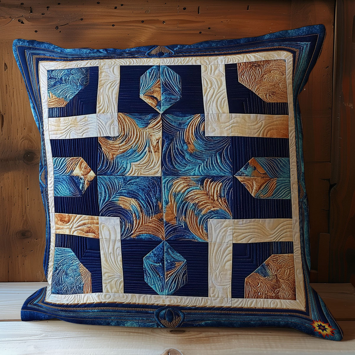 Navy Blue WY2501048CL Quilt Pillow Case