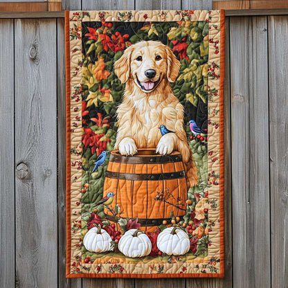 Golden Retriever Happy Harvest WN2609093CL Quilted Table Runner