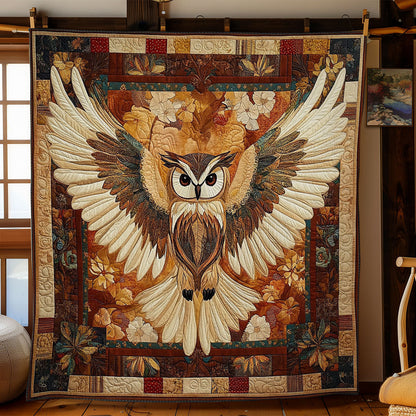 Vintage Owl Portrait WY0801076CL Quilt