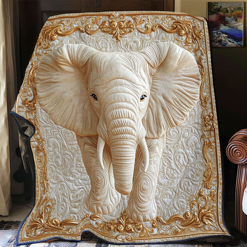Gold White Elephant WY2101058CL Quilt
