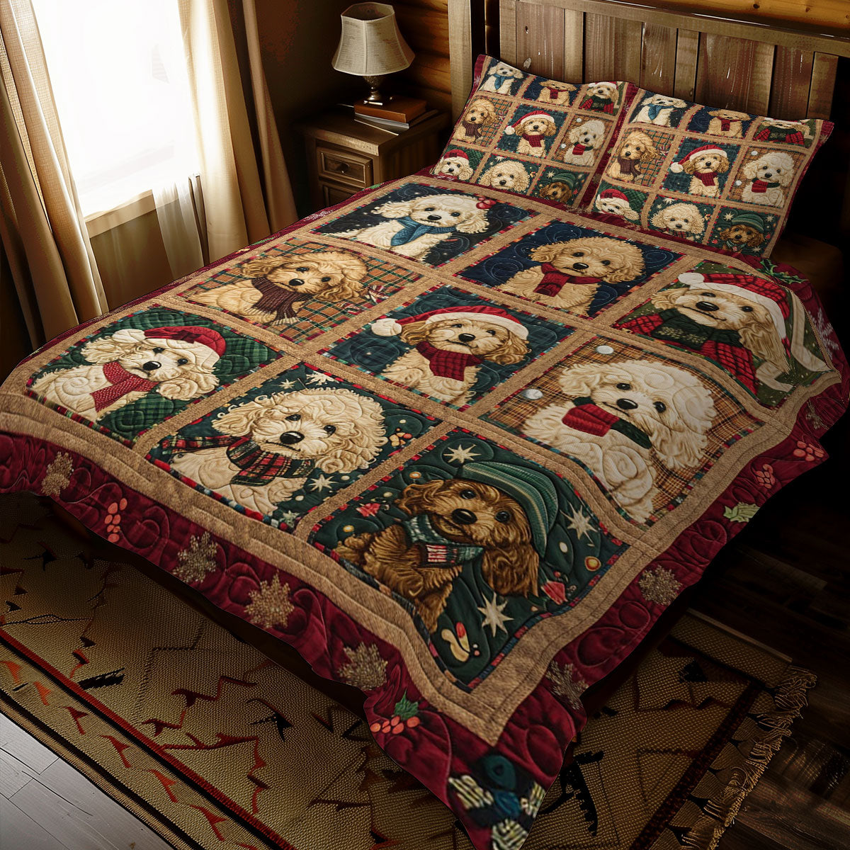 Christmas Poodle WJ1710027CL Duvet Cover Set