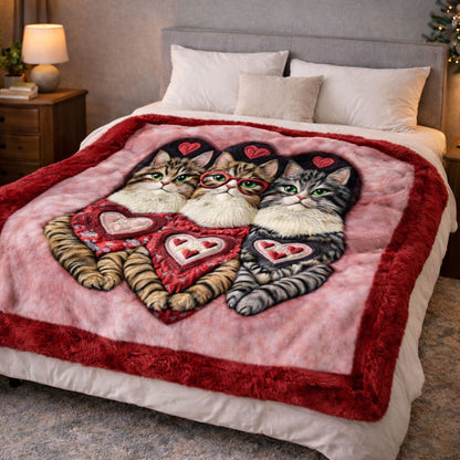 Triple Paws of Love KL2601002CL Faux Fur Throw Blanket