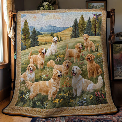 Golden Retriever Meadow WN0411021CL Quilt