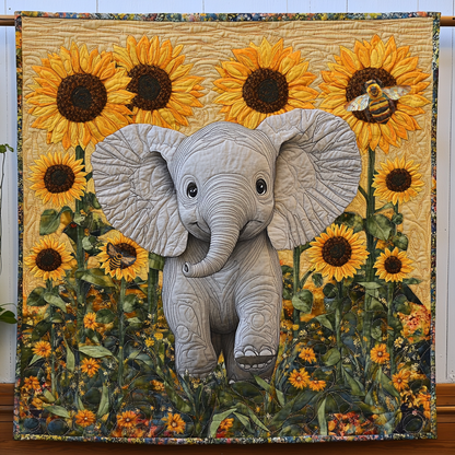 Sunflower Joy Elephant WG1812009CL Quilt