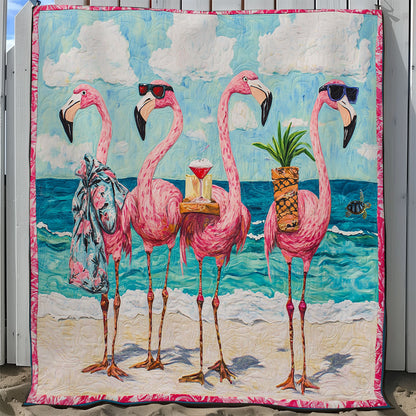 Beach Flamingo WY1211031CL Quilt