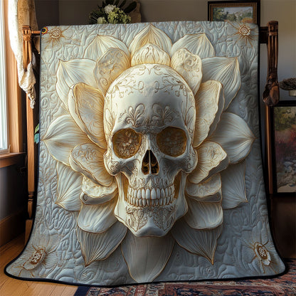 White Lotus Skull WY2011011CL Quilt