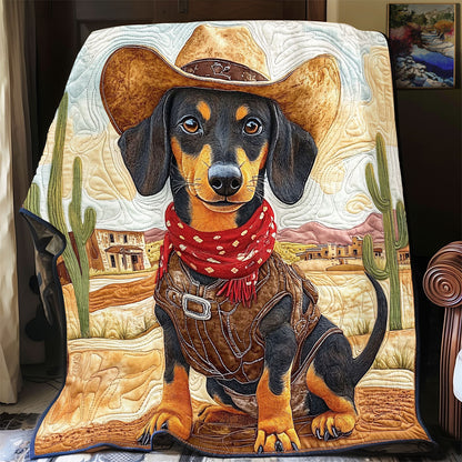 Cowboy Dachshund WY2211009CL Quilt