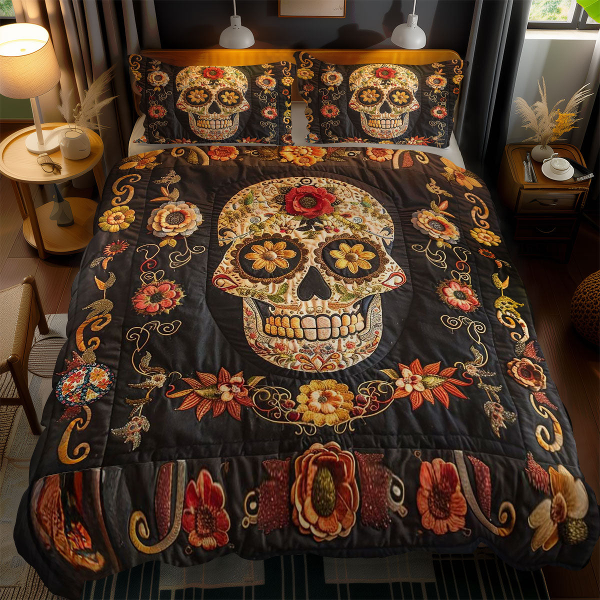 Skull Bloom WN2110117CL Duvet Cover Set