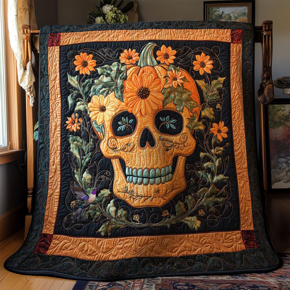 Pumpkin Skull WN2311074CL Quilt