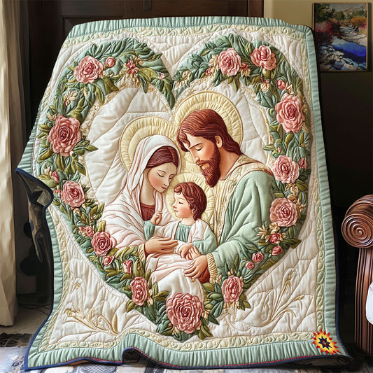 Heart Flower Holy Family WY2612021CL Quilt