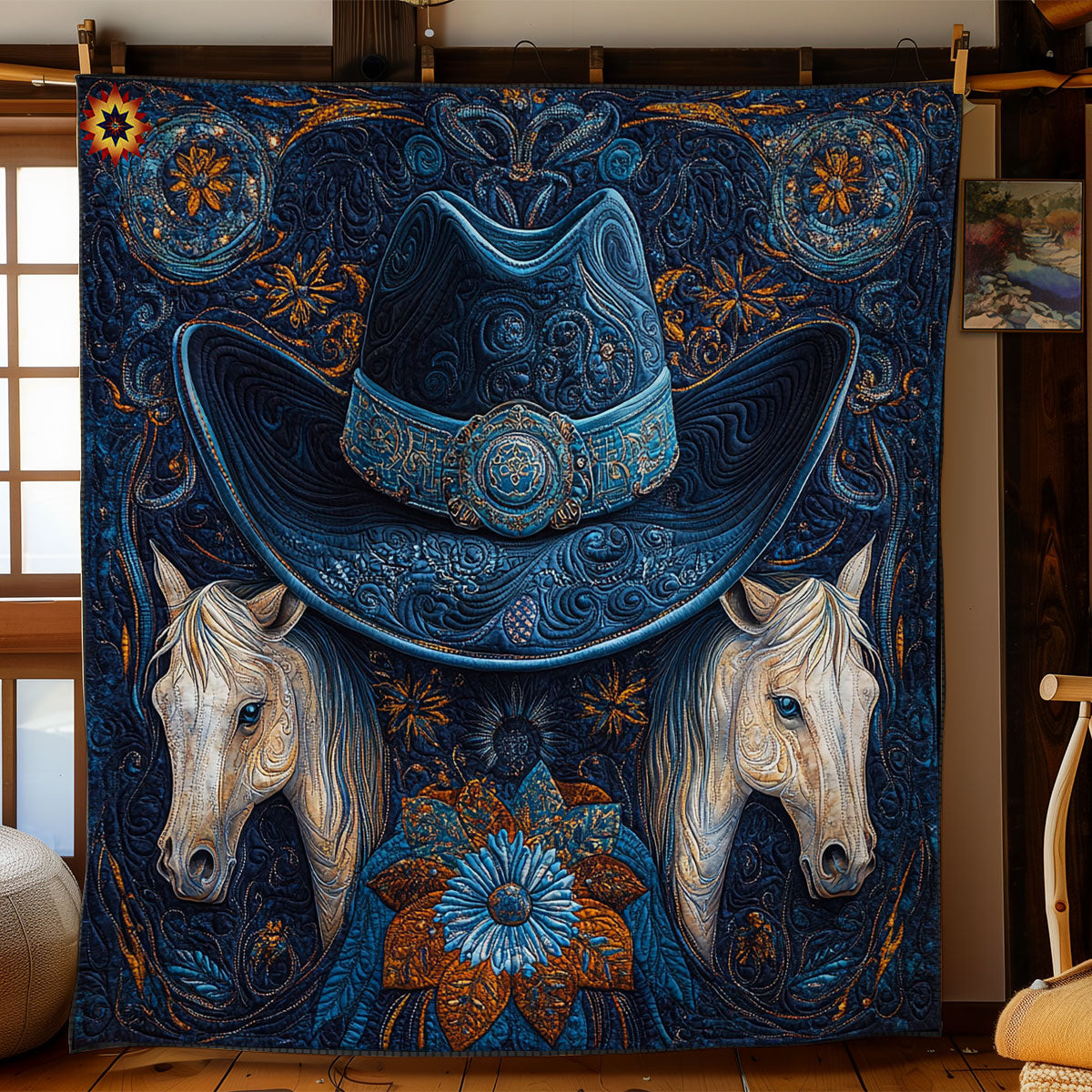 Cowboy Hat And Horse WY1911082CL Quilt