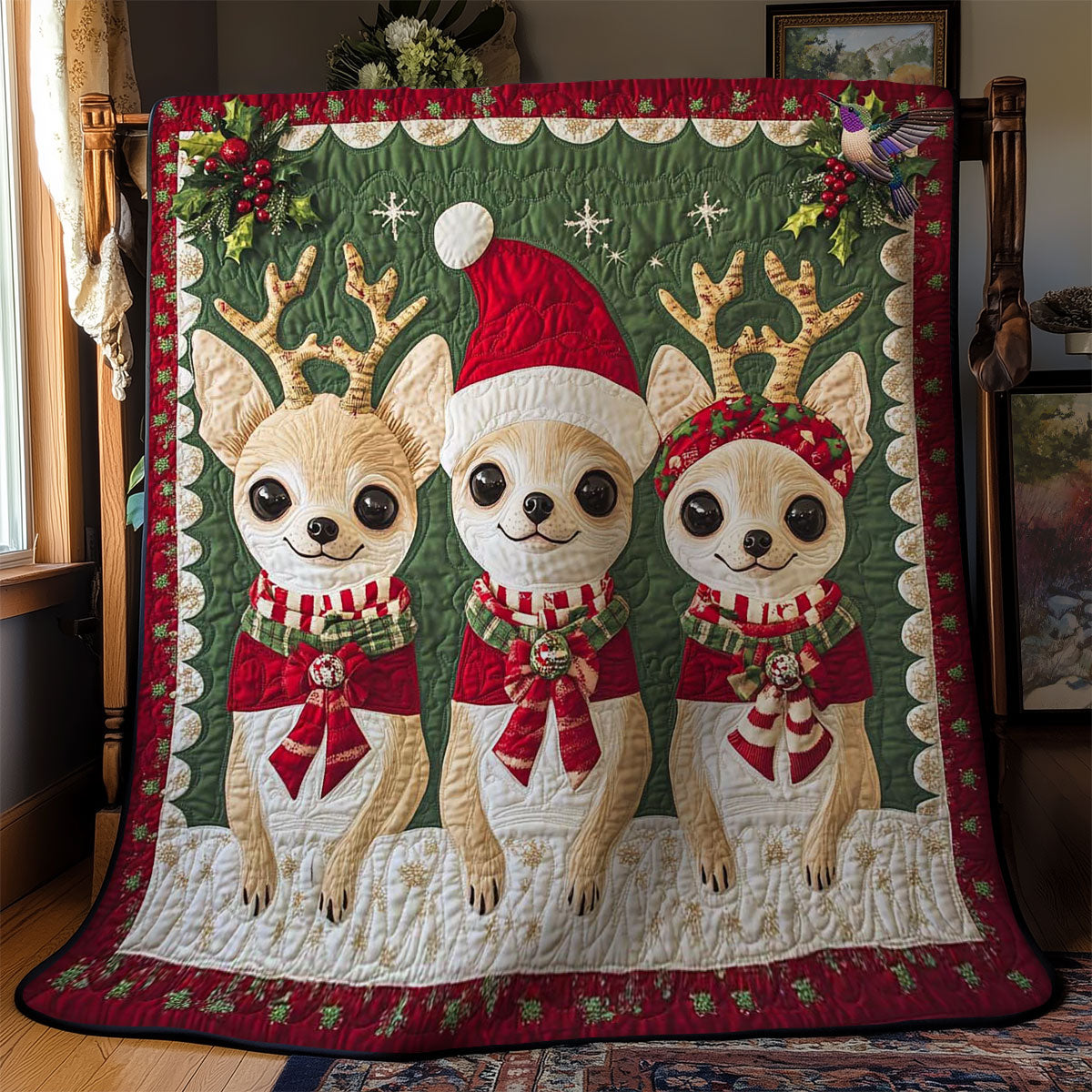 Chihuahua Christmas Joy WN3110055CL Quilt