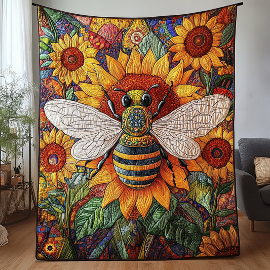 Bee And Sunflower WU1211002CL Quilt