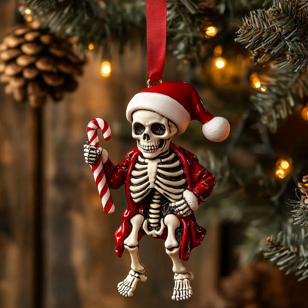 Santa Skeleton Night WN0811064CL Christmas Ornament
