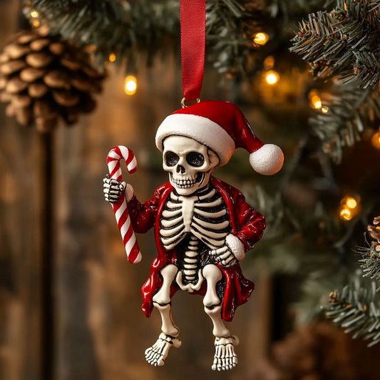 Santa Skeleton Night WN0811064CL Christmas Ornament