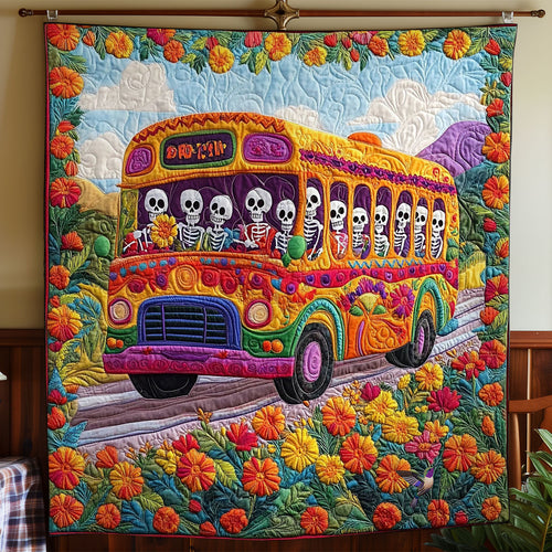 Bus Of Skeleton WY1712003CL Quilt