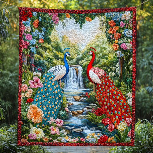 Peacock Blue And Red WT2101008CL Quilt