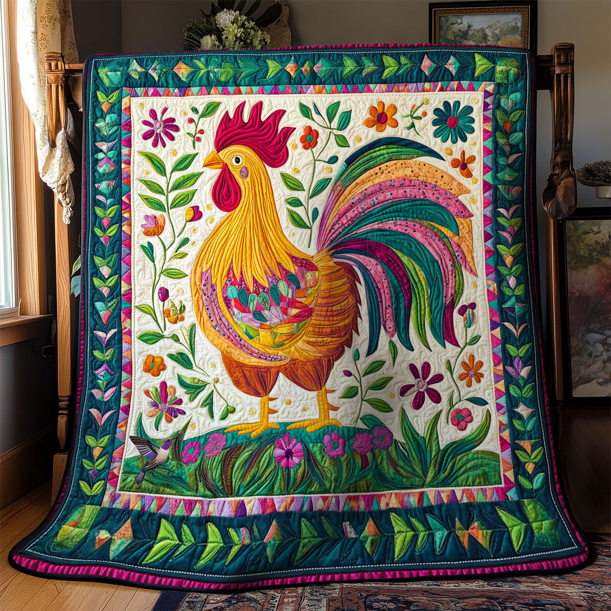 Colorful Chicken WY1211010CL Quilt
